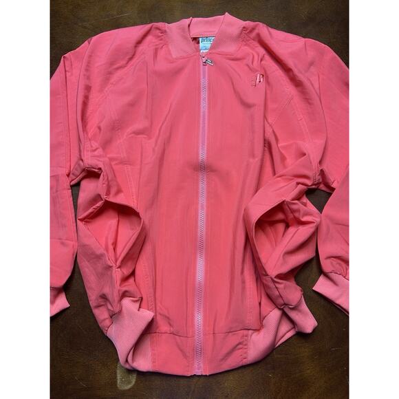 VTG 1993 Prince Tennis Salmon Pink Lightweight Zip Up Windbreaker Size L NWT - Picture 11 of 13